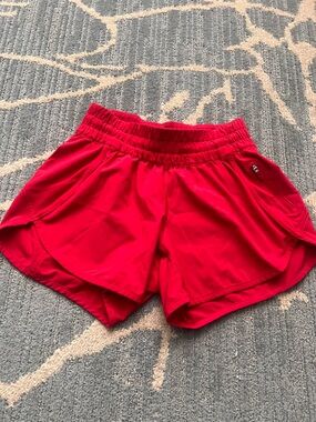 lululemon athletica size 4 Bright Red Running Shorts with Elastic Waist